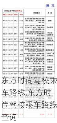 东方时尚驾校乘车路线,东方时尚驾校乘车路线查询